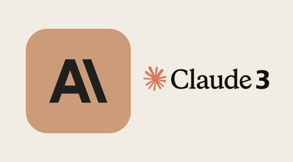 Logotipo de Claude 3, con un ícono de "AI" en un recuadro marrón y el texto "Claude 3" acompañado de un asterisco naranja.