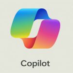 Logotipo de Copilot con un diseño colorido de la cinta de Microsoft y el texto "Copilot" debajo.