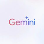 Logotipo de Gemini con texto en degradado de colores rojos y azules, acompañado de una estrella estilizada en la parte superior de la letra "i".