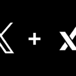 Logotipos de X y xAI en fondo negro, representando la fusión entre la red social y la empresa de inteligencia artificial.