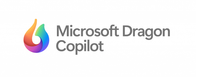 Logo de Microsoft Dragon Copilot, una solución de inteligencia artificial de voz unificada para la automatización de la documentación clínica.