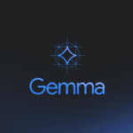 Logo oficial de Google Gemma 3 con fondo oscuro y tipografía en tonos azules.