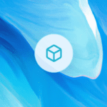 Representación abstracta en tonos azules con un ícono de cubo en el centro, simbolizando la innovación en la creación de agentes de IA.