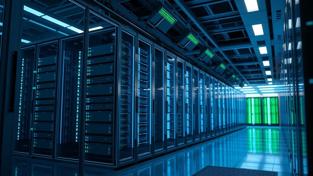 Centro de datos con GPUs Nvidia, reflejo del auge de Nvidia e inteligencia artificial.