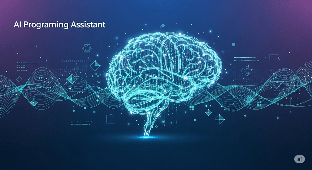 Representación digital de un cerebro artificial con líneas y nodos tecnológicos, simbolizando a Claude Opus 4.1 como asistente de programación basado en inteligencia artificial.