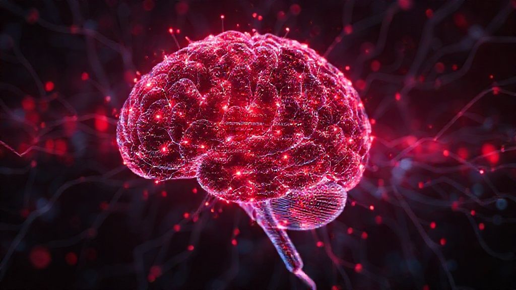 Cerebro humano con red neuronal y código corrupto, simbolizando los riesgos de la inteligencia artificial.