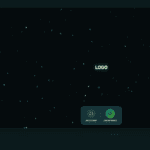 Interfaz de AudioVibe Studio mostrando el visualizador de ondas musicales, opciones para subir audio, logo y fondo, y selector de formato vertical y horizontal para redes sociales.