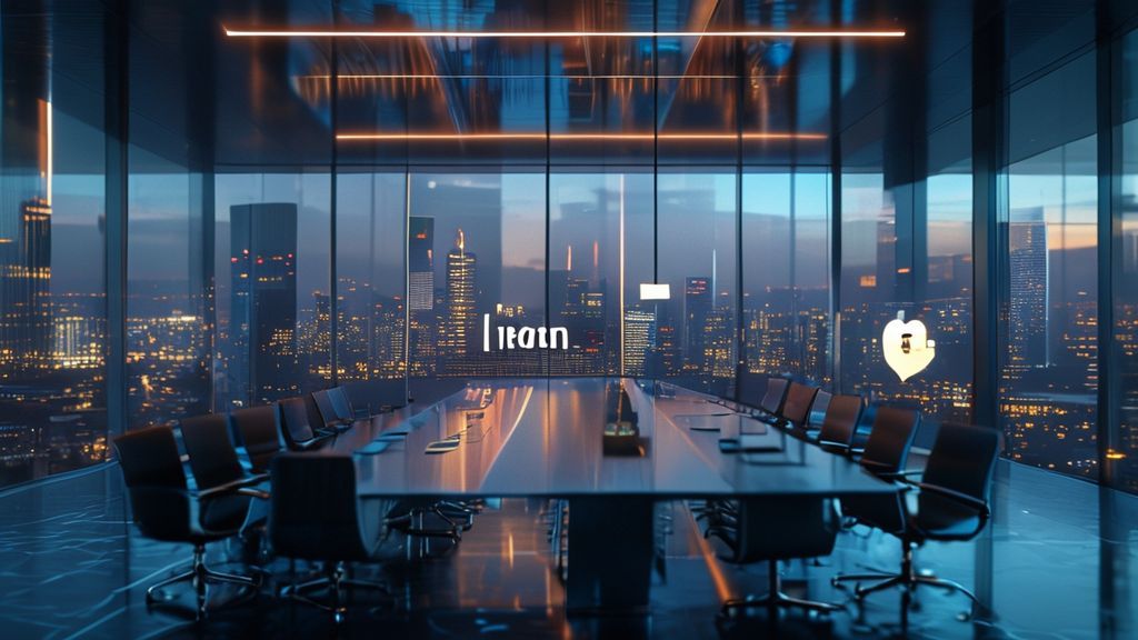 Pantalla digital en una oficina moderna mostrando la valoración de 4 billones de dólares de Alphabet y su alianza de IA con Apple.