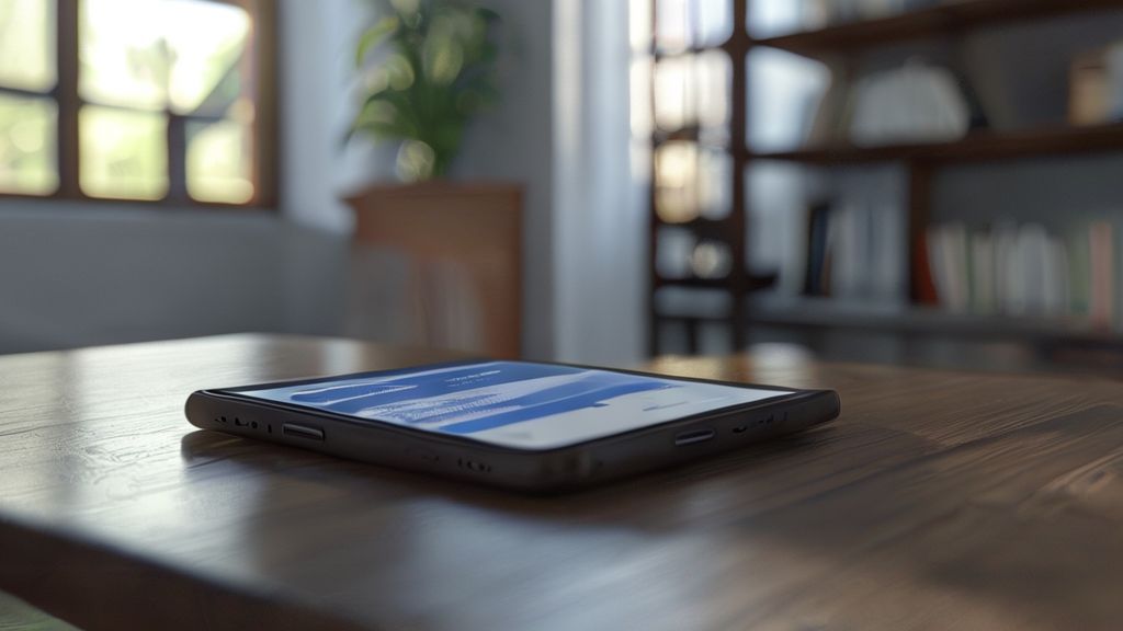 Primer plano de un teléfono móvil mostrando la interfaz de ChatGPT con un anuncio publicitario integrado en la conversación.