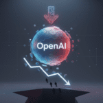 Gráfico lineal mostrando la abrupta crisis de suscriptores en OpenAI y la caída de usuarios tras el anuncio del contrato militar