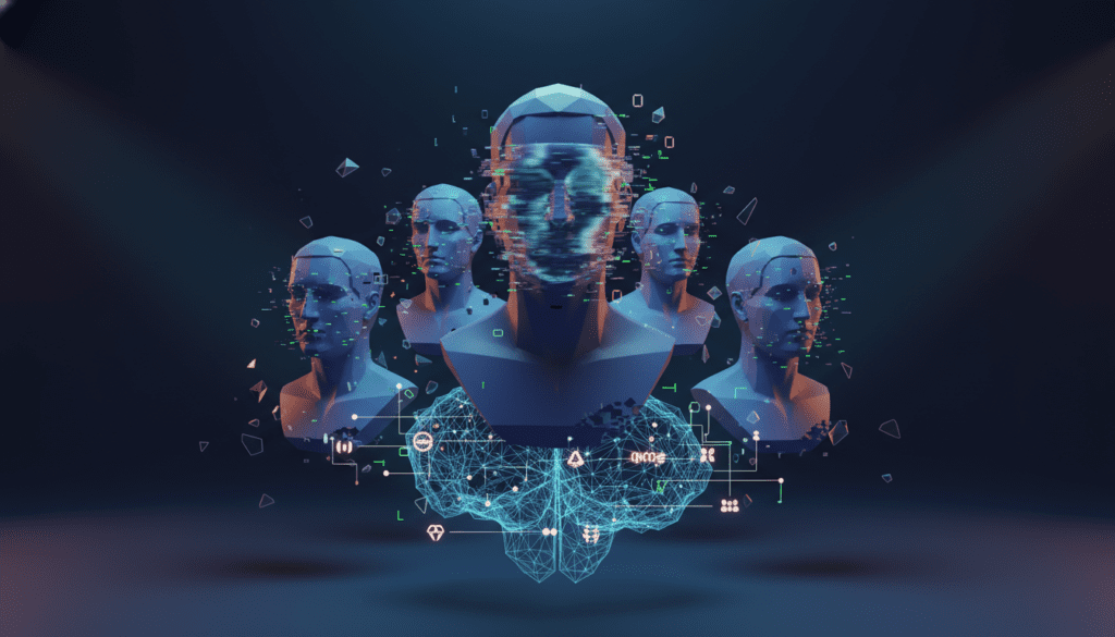 Representación visual de los deepfakes políticos y la manipulación digital de noticias con IA