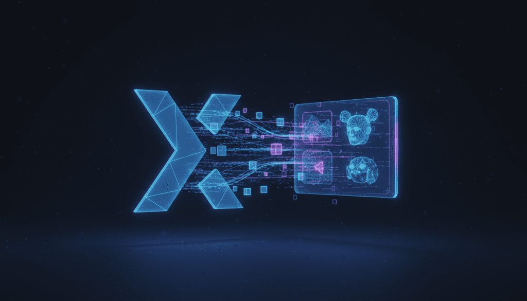 Interfaz de la nueva función de generación de vídeo por IA en X usando múltiples imágenes con Grok Imagine.