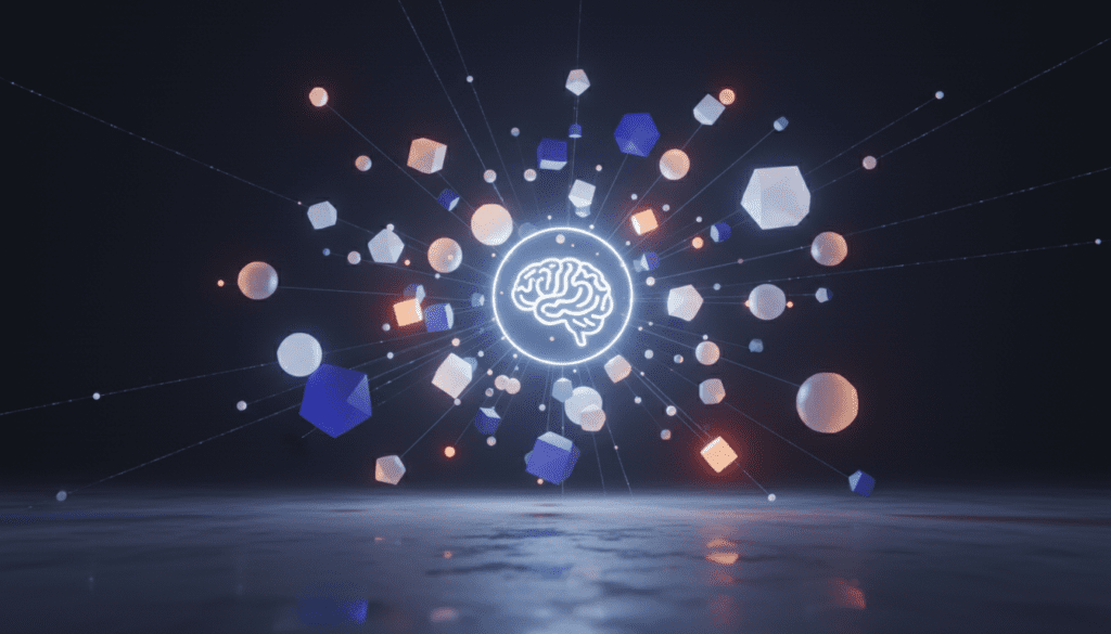 Diagrama de arquitectura del modelo Uni-1 mostrando la Inteligencia Unificada de Luma AI procesando texto y vídeo simultáneamente.