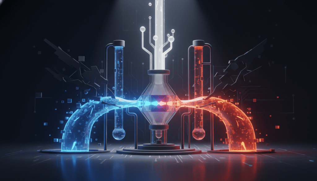 Esquema técnico mostrando cómo funciona la destilación adversaria entre modelos